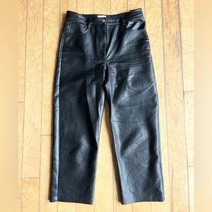 Wilfred Aritzia Faux Leather Straight Leg Trousers Size 8